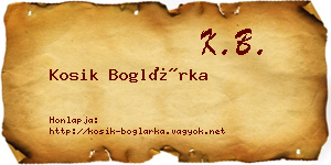 Kosik Boglárka névjegykártya